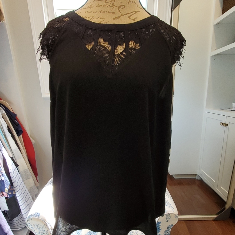 Black with lace blouse. Size L Brixon Ive